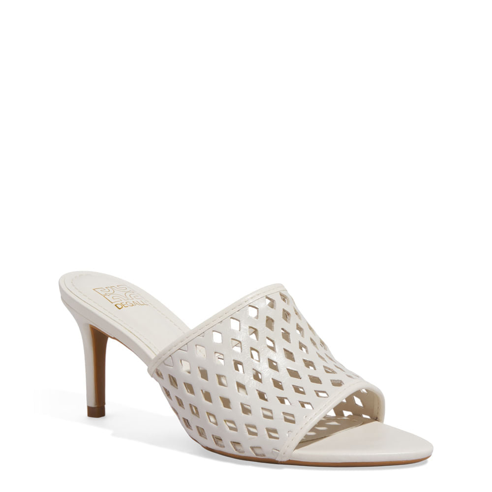 Tamanco Degalls Off White Vazado Salto Fino