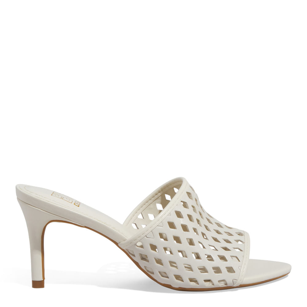 Tamanco Degalls Off White Vazado Salto Fino