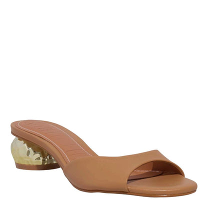 Tamanco Santa Lolla Caramelo Salto Dourado