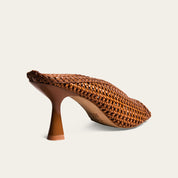 Tamanco Santa Lolla Caramelo Trançado Peep Toe