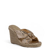 Tamanco Santa Lolla Dourado Espadrille Anabela