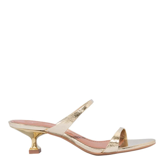 Tamanco Santa Lolla Dourado Metalizado Tiras