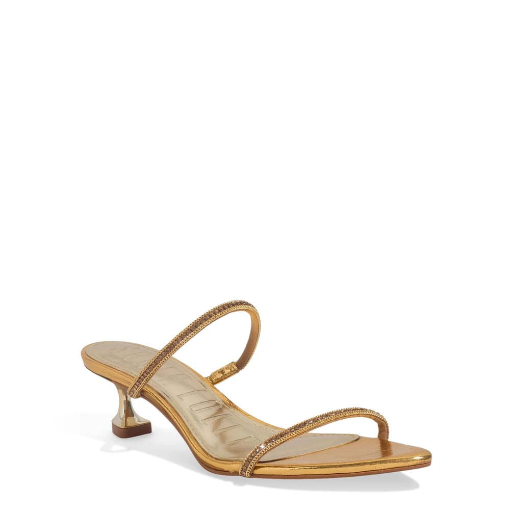 Tamanco Santa Lolla Dourado Metallic Tiras Finas