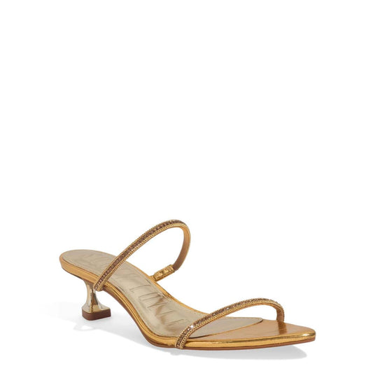 Tamanco Santa Lolla Dourado Metallic Tiras Finas