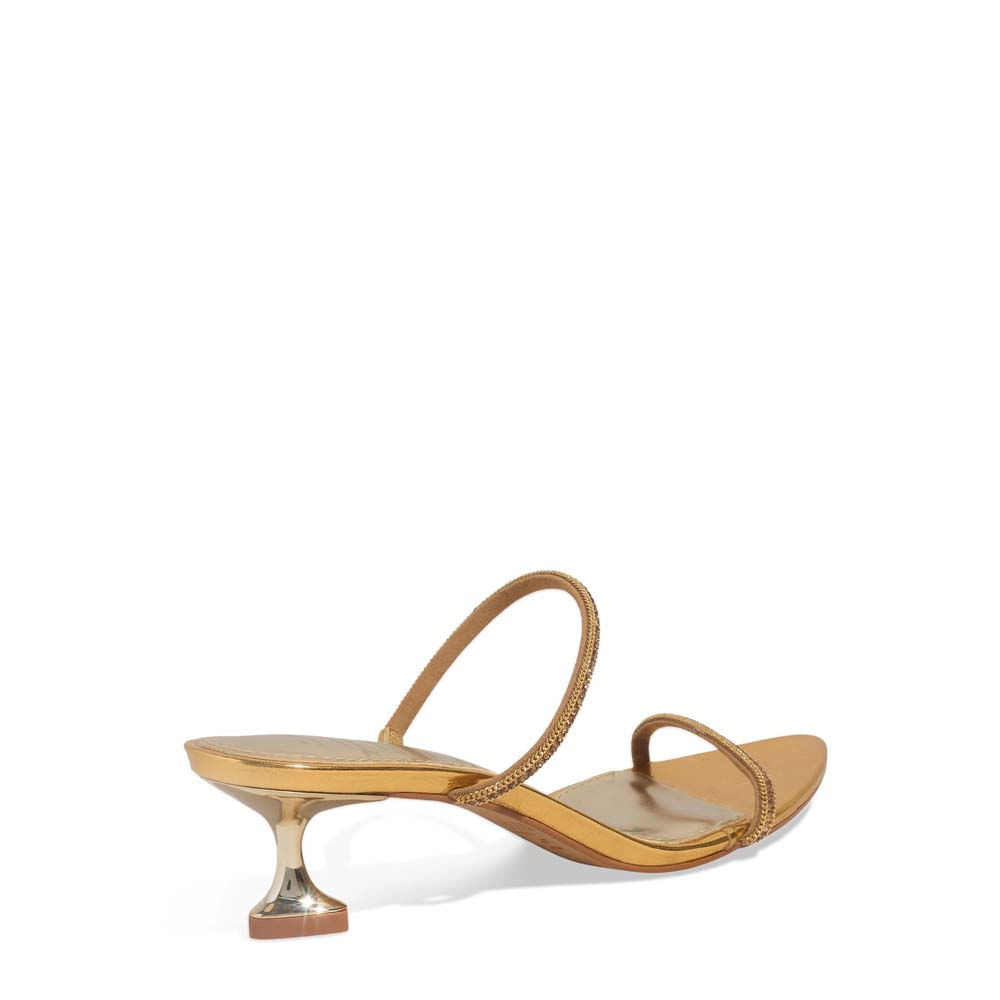 Tamanco Santa Lolla Dourado Metallic Tiras Finas