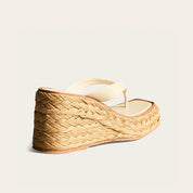 Tamanco Santa Lolla Off White Anabela Corda