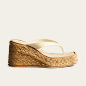 Tamanco Santa Lolla Off White Anabela Corda