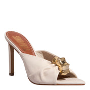 Tamanco Santa Lolla Off White Salto Alto Fino