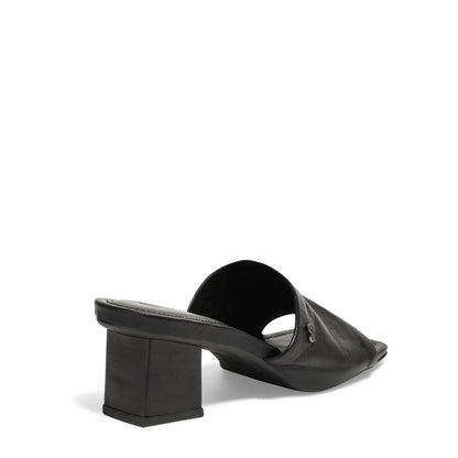 Tamanco Santa Lolla Preto Couro Salto Bloco