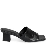 Tamanco Santa Lolla Preto Couro Salto Bloco