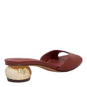 Tamanco Santa Lolla Terracota Salto Dourado