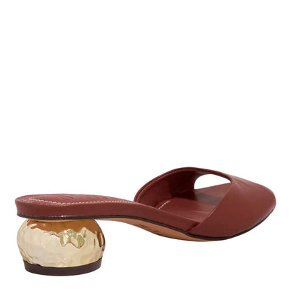 Tamanco Santa Lolla Terracota Salto Dourado