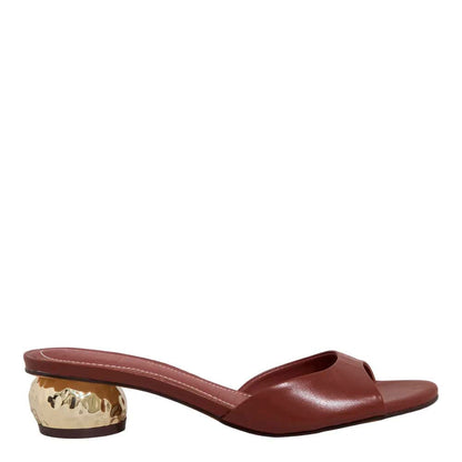 Tamanco Santa Lolla Terracota Salto Dourado