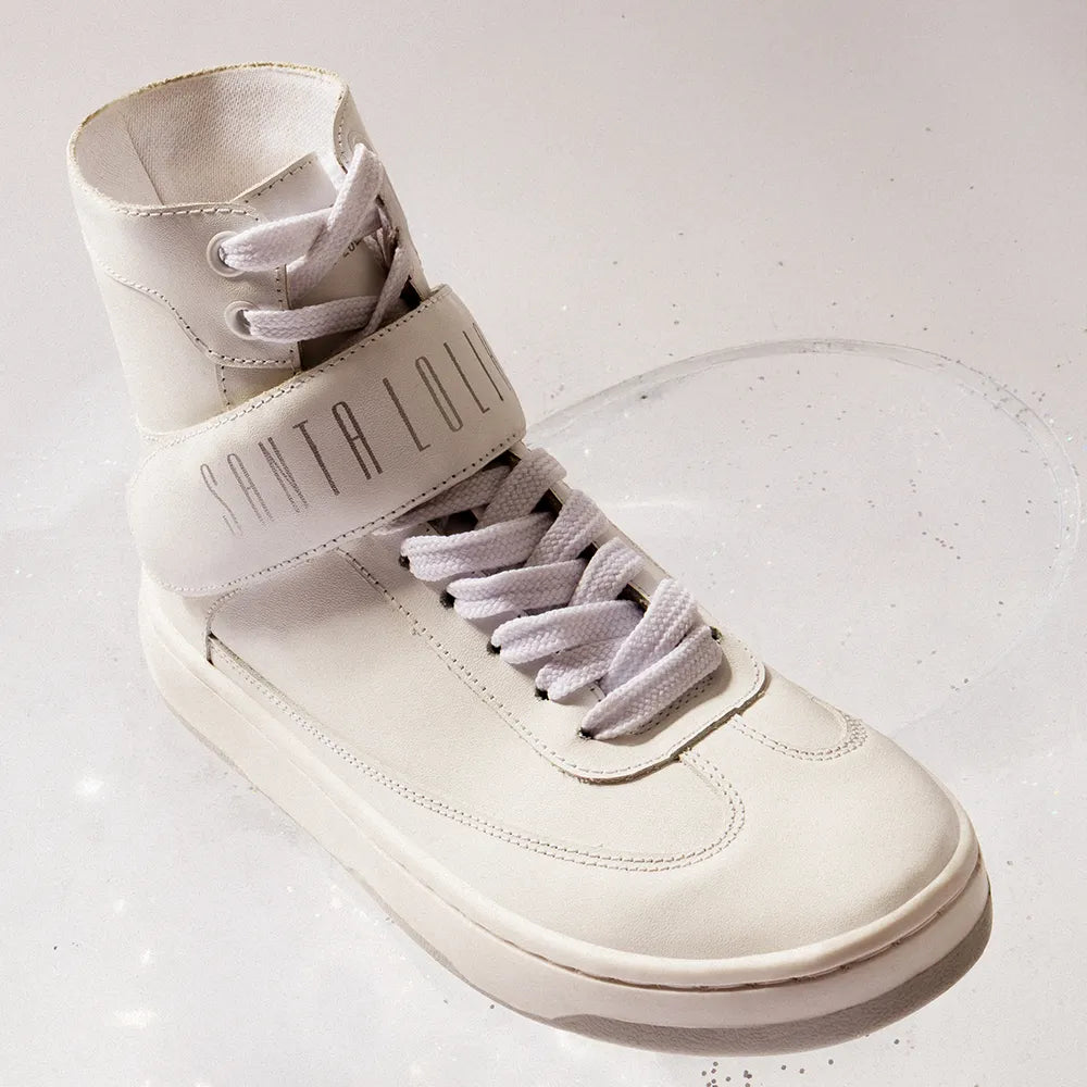 Tênis Santa Lolla Branco Cano Alto Velcro