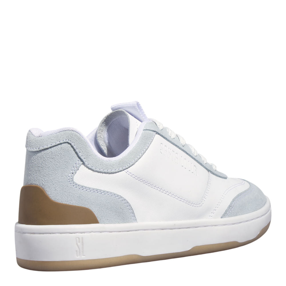 Tênis Santa Lolla Branco E Azul Camurça