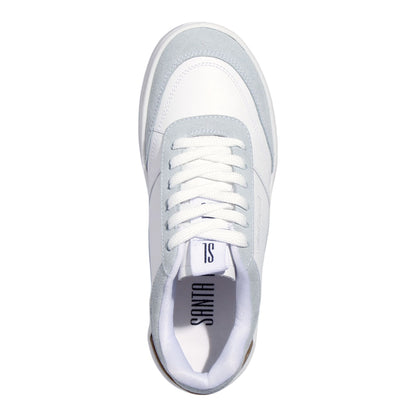 Tênis Santa Lolla Branco E Azul Camurça