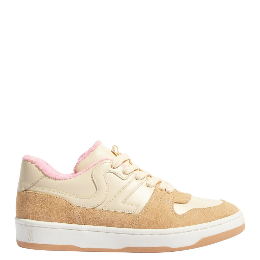 Tênis Santa Lolla Couro Bege Camurça