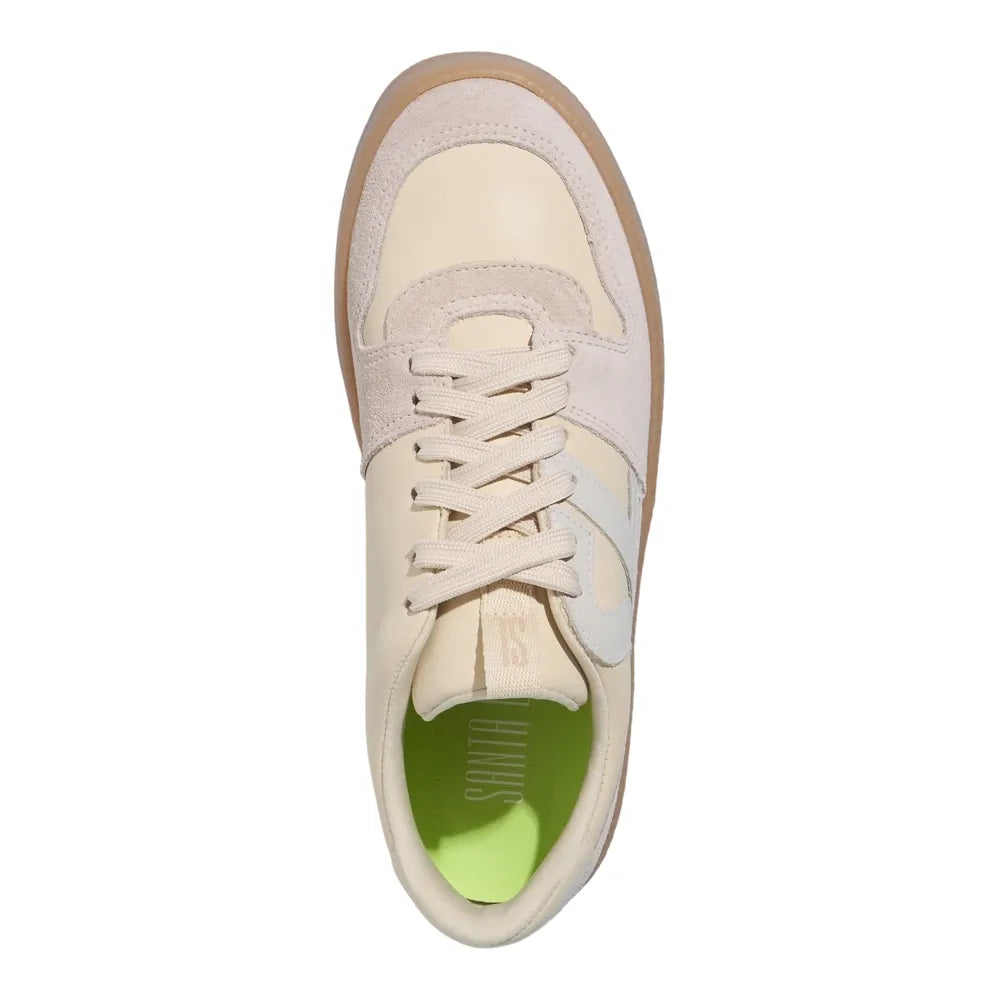 Tênis Santa Lolla Couro Off White Camurça