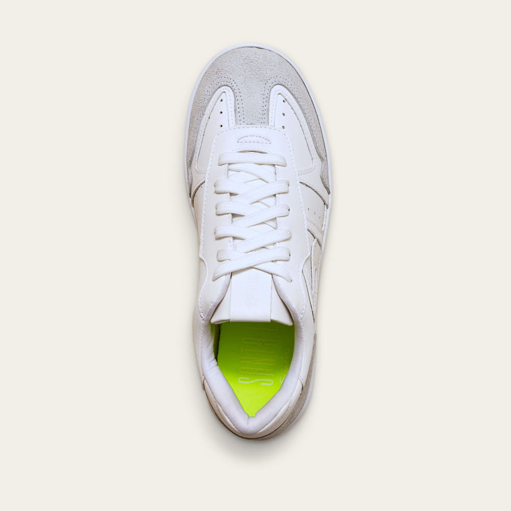 Tênis Santa Lolla Off White Camurça Cano Baixo