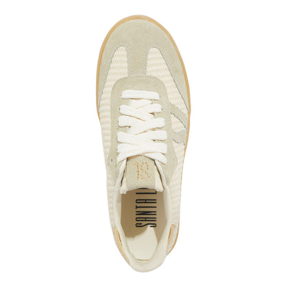 Tênis Santa Lolla Off White Couro Recortes Camurça