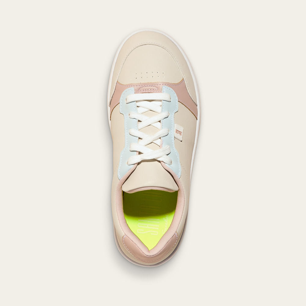 Tênis Santa Lolla Off White Recortes Coloridos