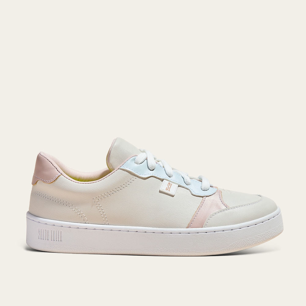 Tênis Santa Lolla Off White Recortes Coloridos