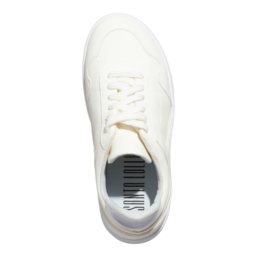 Tênis Santa Lolla Off White Sola Alta Detalhe Prata