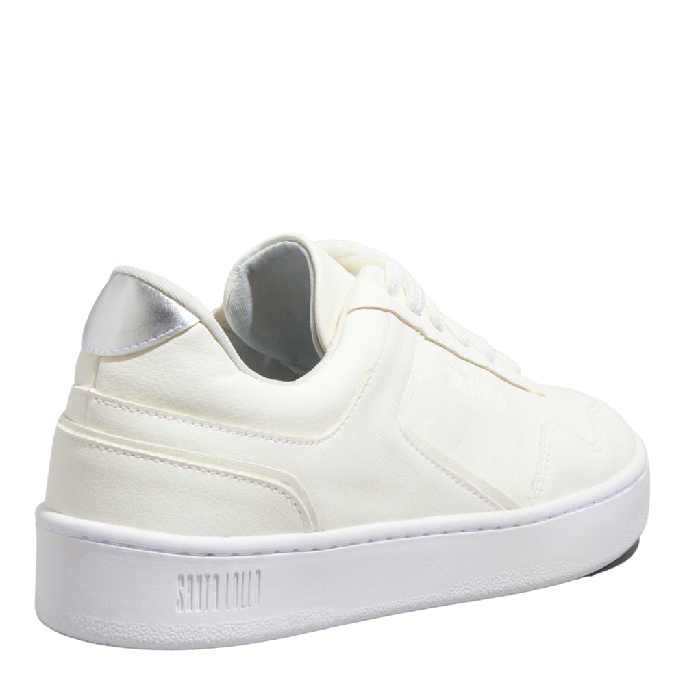 Tênis Santa Lolla Off White Sola Alta Detalhe Prata
