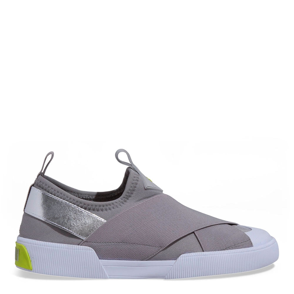 Tênis Slip On Santa Lolla Cinza Elástico Cruzado