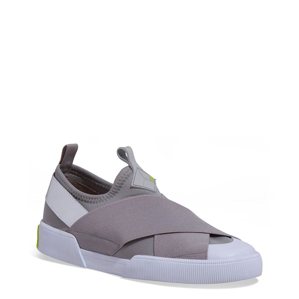 Tênis Slip On Santa Lolla Cinza Elástico Cruzado