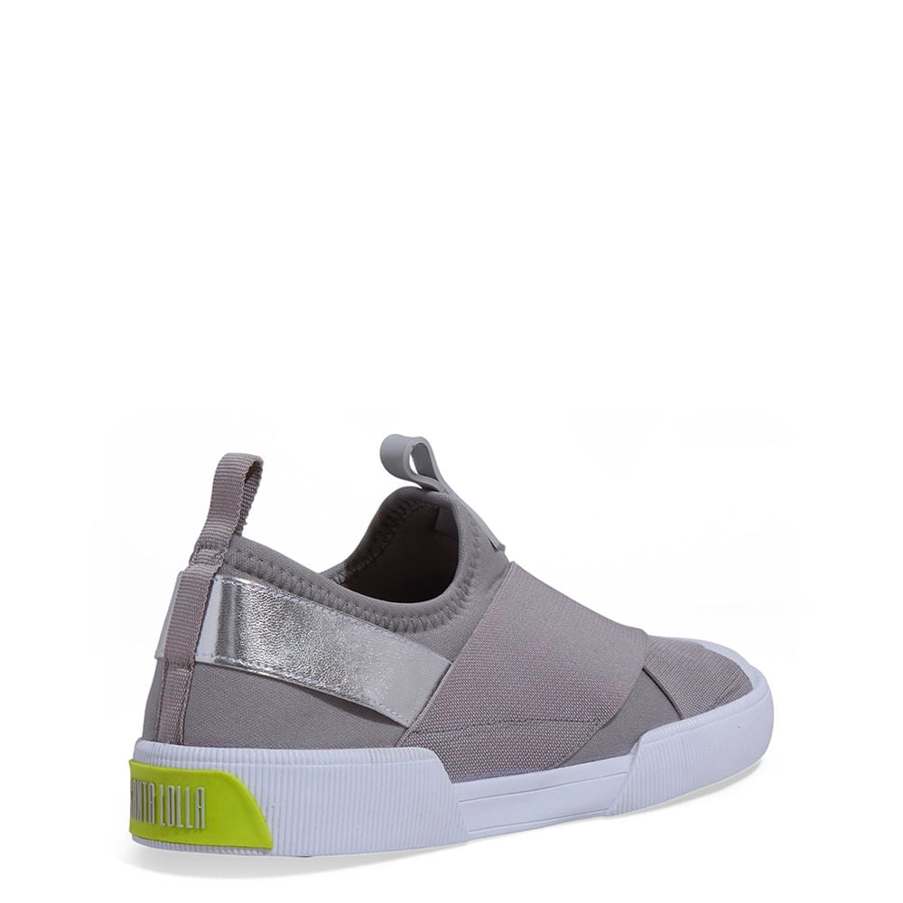 Tênis Slip On Santa Lolla Cinza Elástico Cruzado