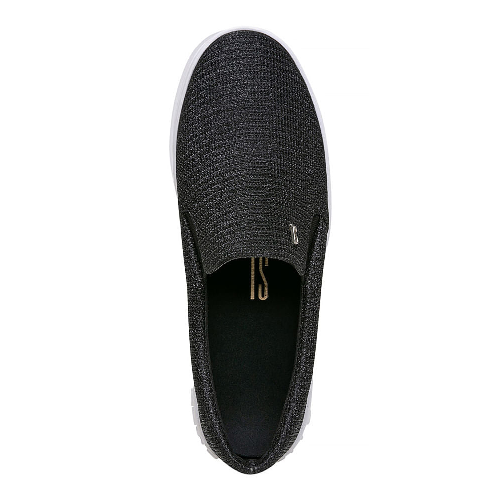 Tênis Slip On Santa Lolla Preto Brilho Sola Alta