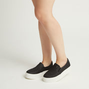 Tênis Slip On Santa Lolla Preto Brilho Sola Alta