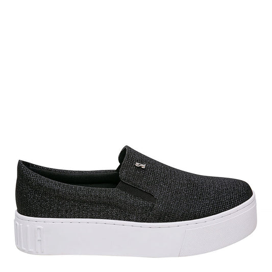 Tênis Slip On Santa Lolla Preto Brilho Sola Alta