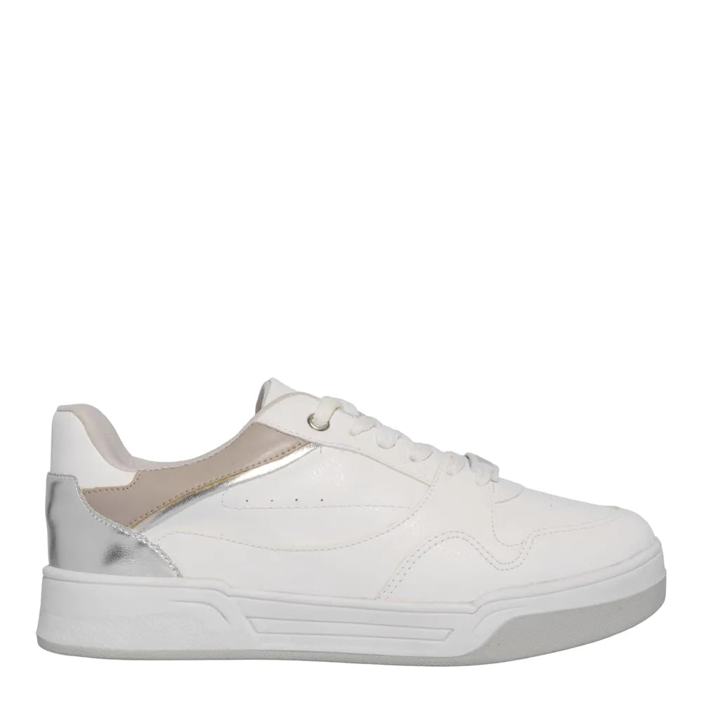 Tênis Sneaker Santa Lolla Branco Detalhe Prata