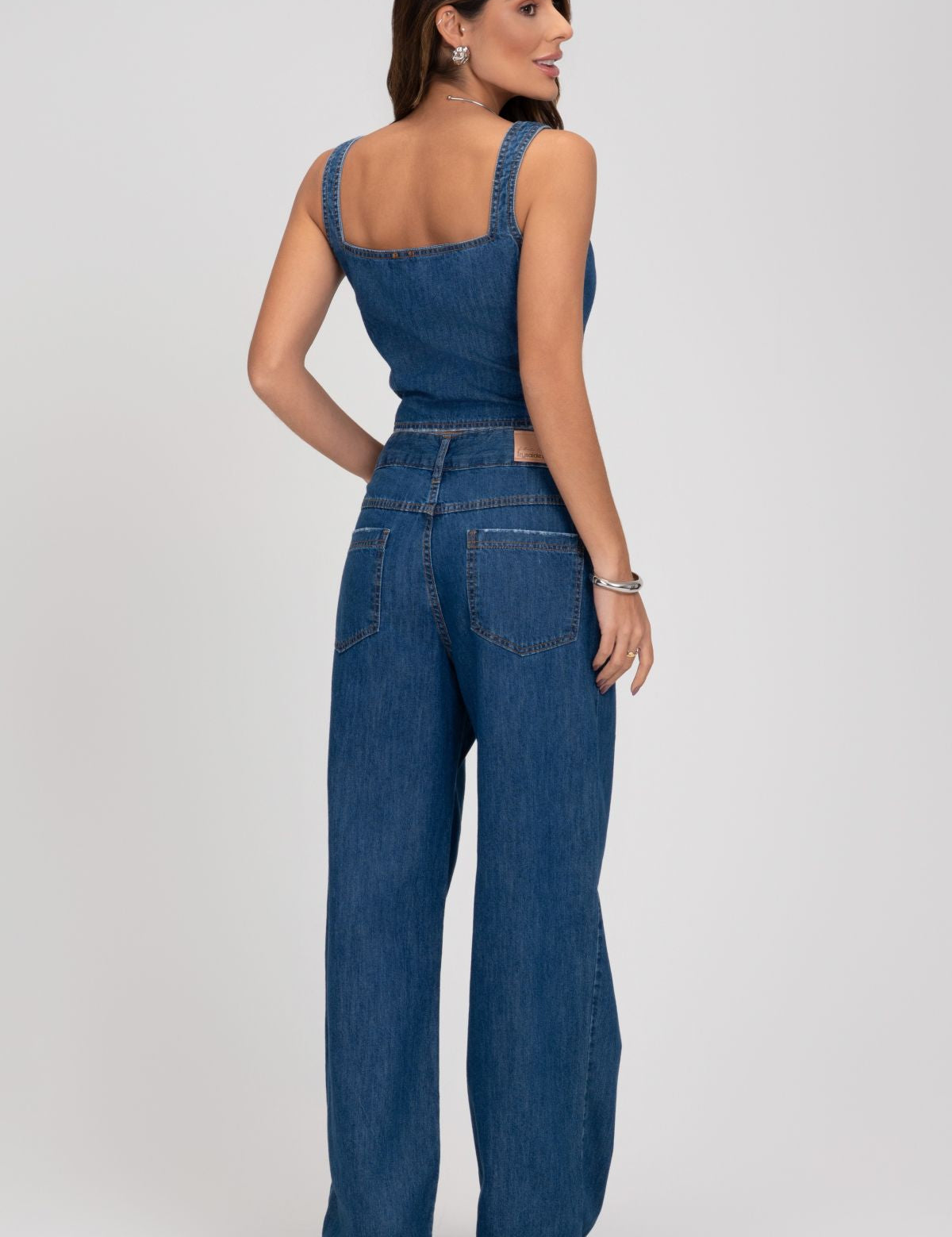 Top Alongado Jeans Frysaide