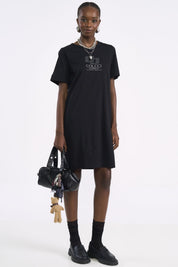 Vestido Curto Colcci Preto Estampa Logo