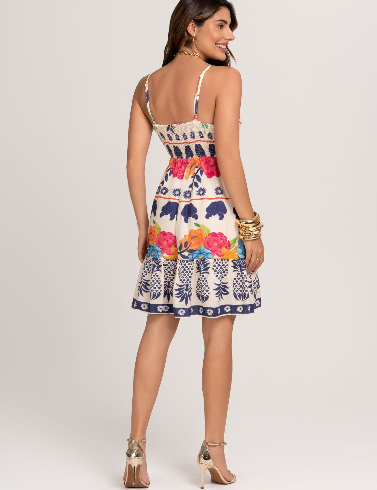 Vestido Curto Estampa Cores Do Verão Frysaide