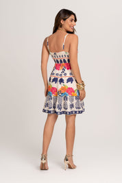 Vestido Curto Estampa Cores Do Verão Frysaide