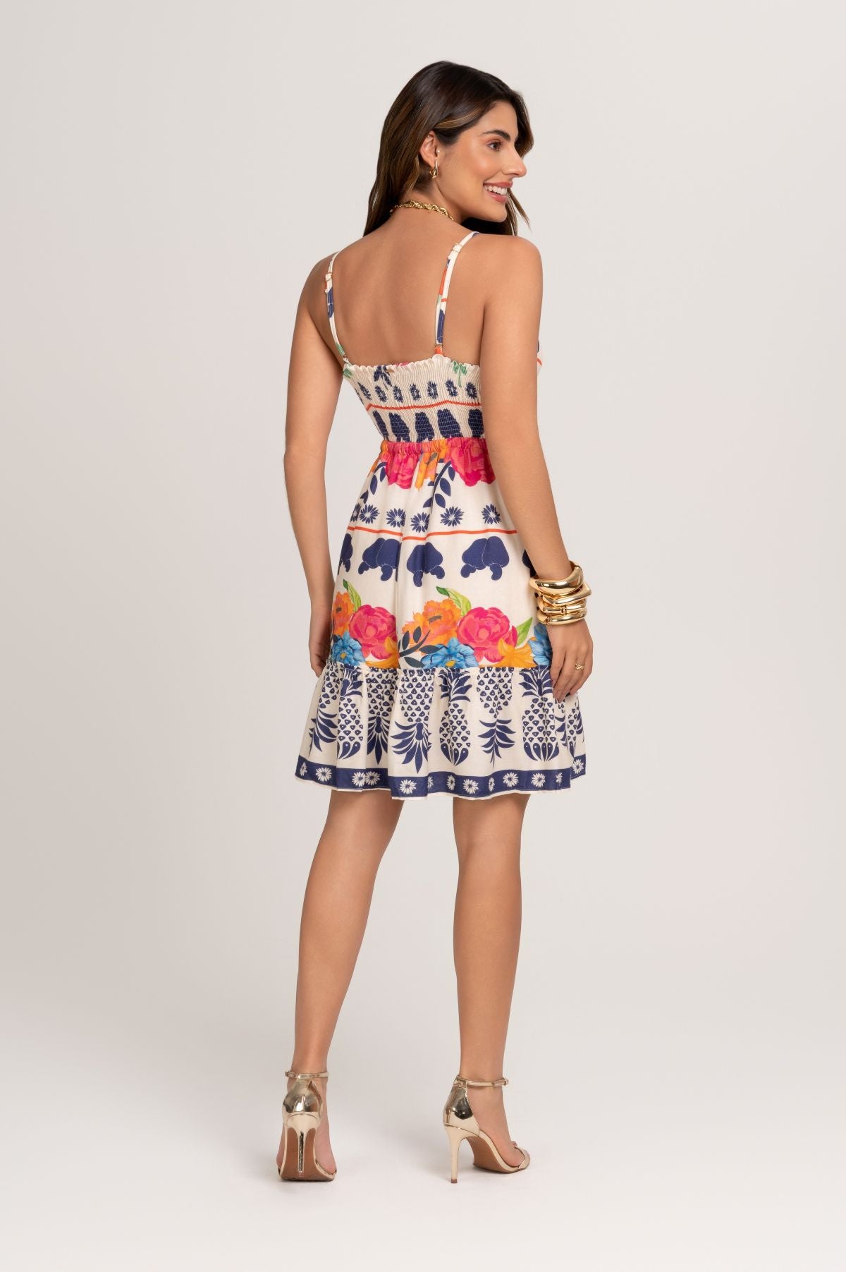 Vestido Curto Estampa Cores Do Verão Frysaide