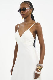 Vestido Longo Colcci Off White Fenda Lateral