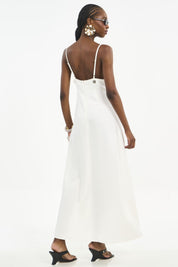 Vestido Longo Colcci Off White Fenda Lateral