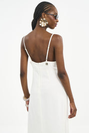 Vestido Longo Colcci Off White Fenda Lateral
