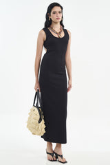 Vestido Longo Colcci Preto Recorte Vazado Costas