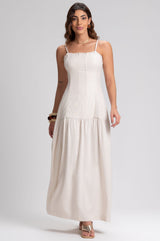 Vestido Longo Frysaide Linho Alças Reguláveis