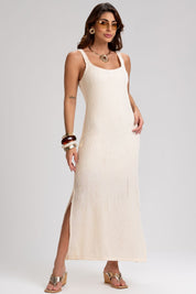 Vestido Longo Frysaide Off White Decote U
