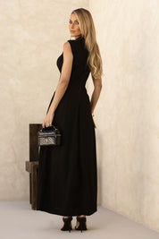 Vestido Longo Frysaide Preto Gola Alta