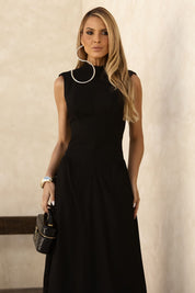 Vestido Longo Frysaide Preto Gola Alta