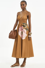 Vestido Midi Colcci Caramelo Estampa Floral