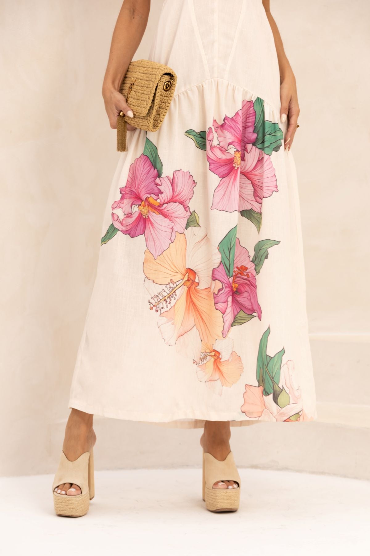 Vestido Midi Estampa Brisa Leve Frysaide